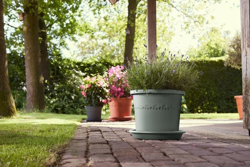 VASO ALGARVE CILINDRO 35CM VERDE TIMO