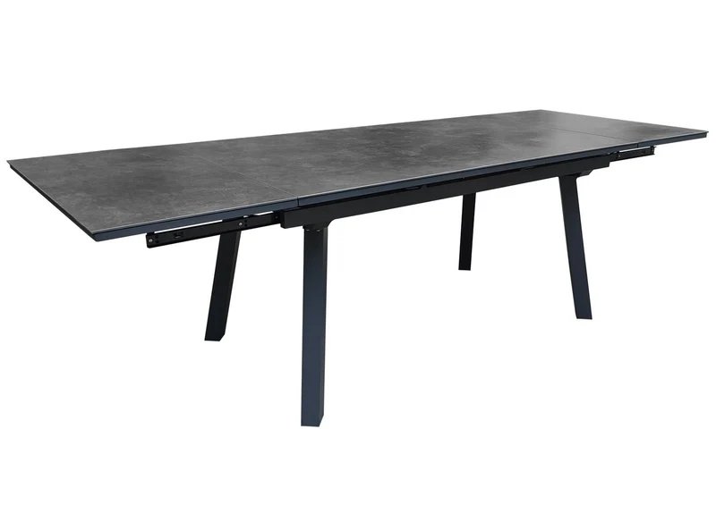 TAVOLO AGRA ALLUNGABILE CON PIANO IN CERAMICA 150/200/250X90CM GRAFITE