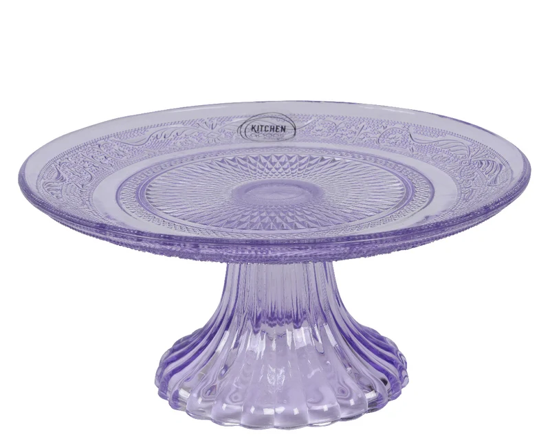 ALZATA IN VETRO D20 CM LILLA TRASPARENTE