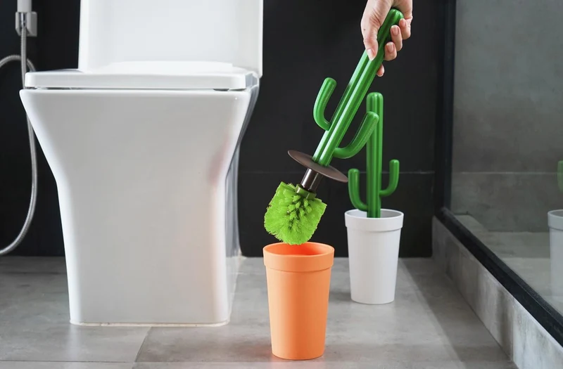 SCOPINO WC CACTUS BIANCO-VERDE