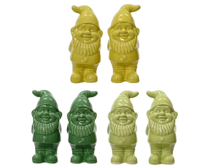 GNOMO IN CERAMICA 5X5X10,2HCM COLORE VERDE ASSORTITO
