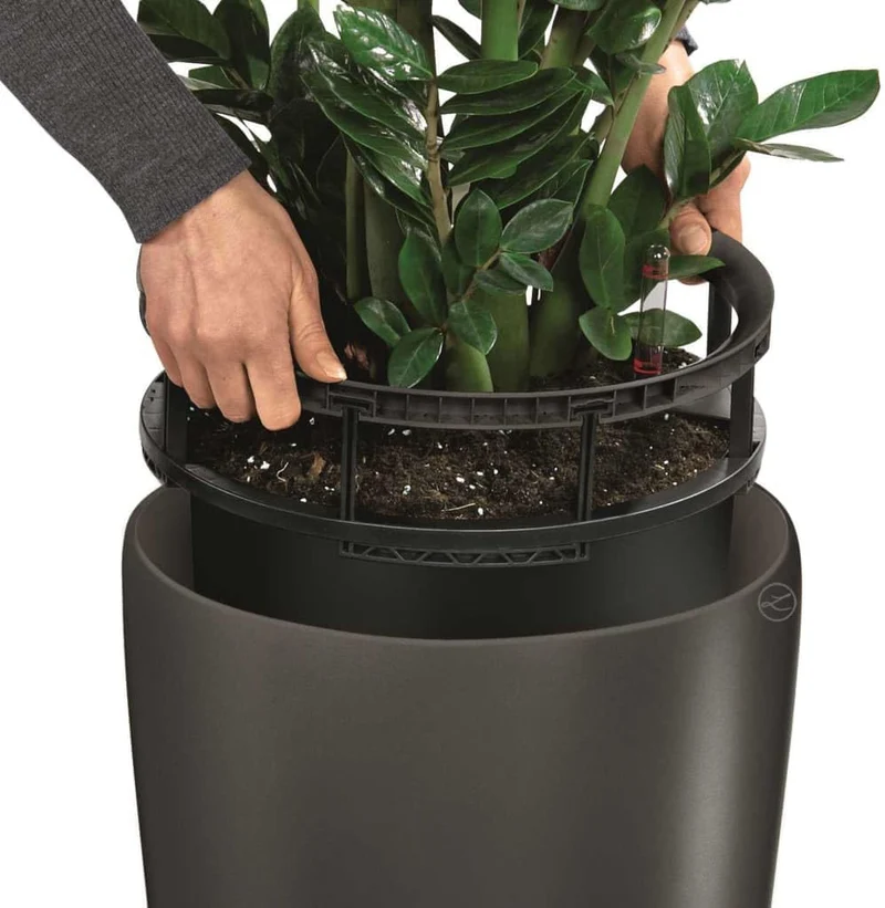 VASO FIORIERA RONDO 40 ALL-IN-ONE CARBONE METALLIZZATO
