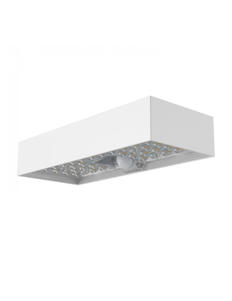 APPLIQUE LED A CARICA SOLARE 800 LUMEN, CON RILEVATORE DI MOVIMENTO. BIANCO
