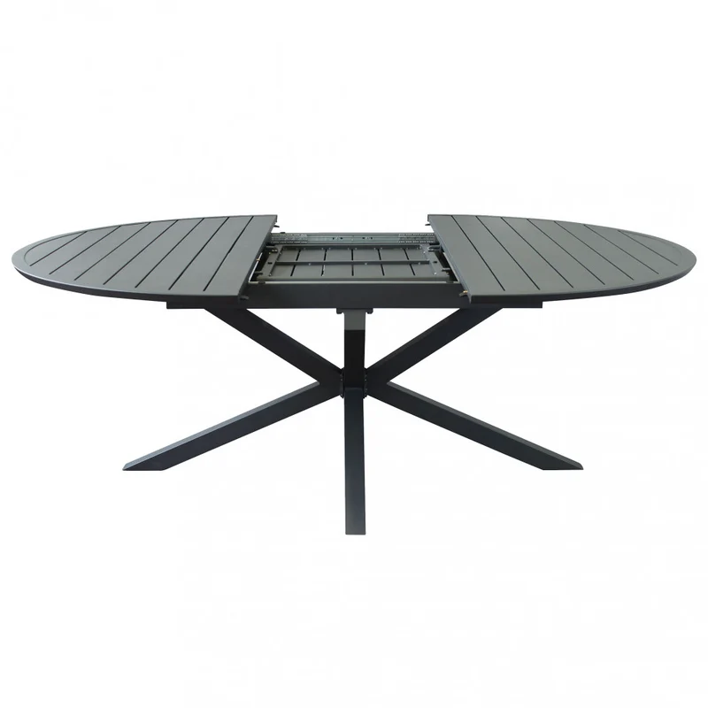 TAVOLO ROTONDO CAMELOT ALLUNGABILE 150/200 X 150 ANTRACITE