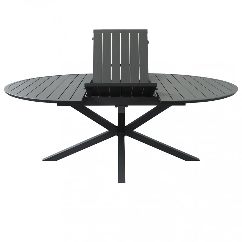TAVOLO ROTONDO CAMELOT ALLUNGABILE 150/200 X 150 ANTRACITE