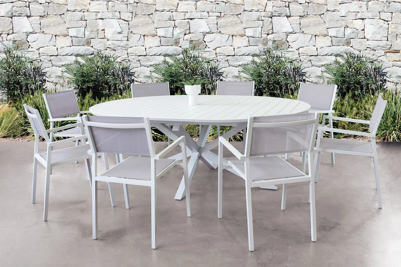 TAVOLO ROTONDO CAMELOT ALLUNGABILE 150/200 X 150 BIANCO