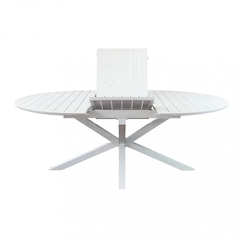 TAVOLO ROTONDO CAMELOT ALLUNGABILE 150/200 X 150 BIANCO