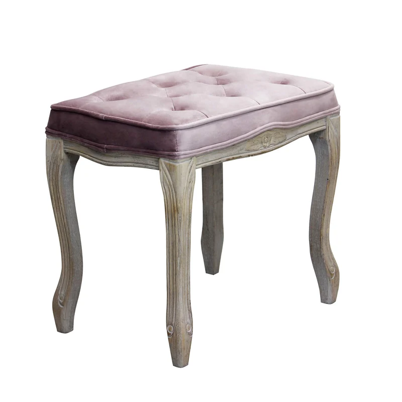 SGABELLO MARLY IN VELLUTO ROSA