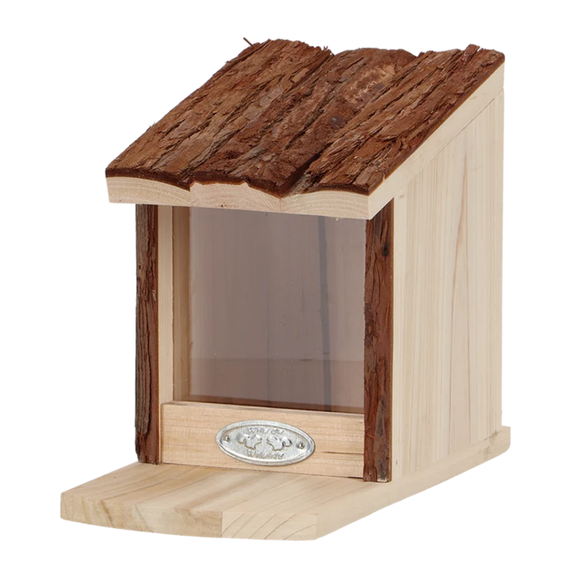MANGIATOIA PER SCOIATTOLI CON TETTO IN LEGNO H17.8CM