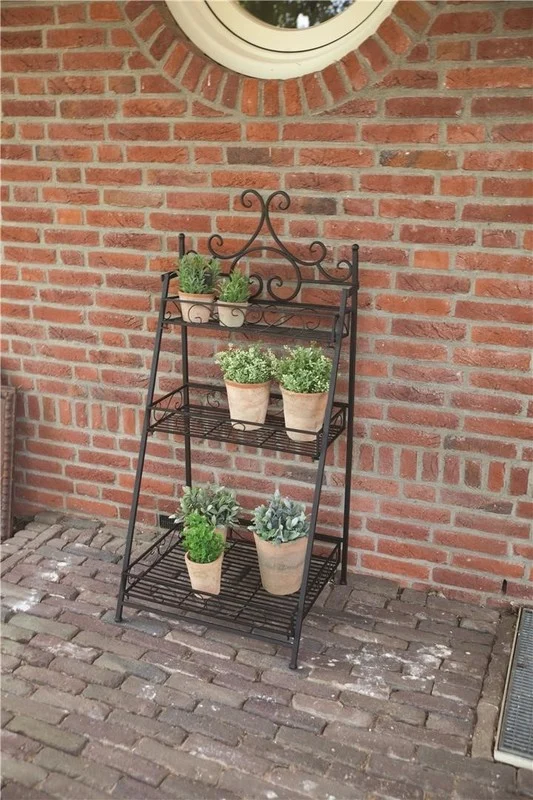 ETAGERE A SCALETTA RIPIEGABILE CON TRE RIPIANI