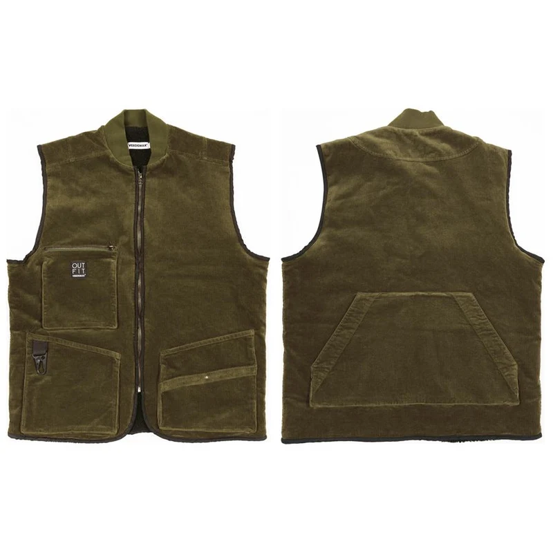 GILET LINEA "ABETE" UOMO IN VELLUTO OLIVA TAGLIA L
