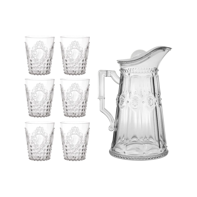 SET 6 BICCHIERI ACQUA + BROCCA 2 LITRI - BAROQUE & ROCK ANNIVERSARY