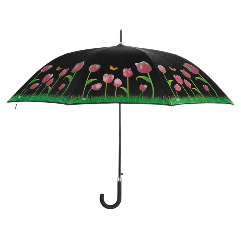 OMBRELLO CON TULIPANI CAMBIA COLORE A CONTATTO CON LA PIOGGIA