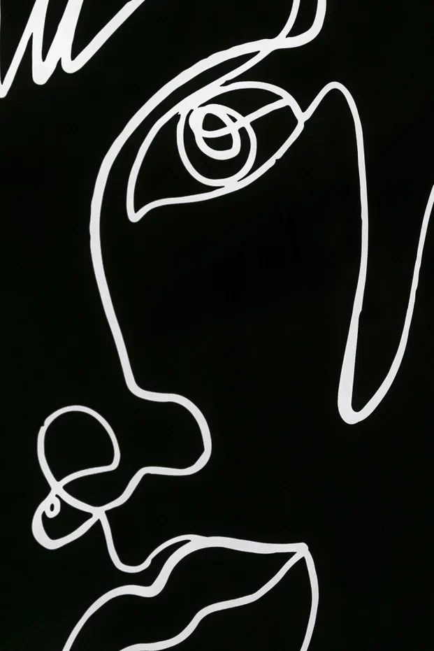 QUADRO INCORNICIATO FACCIA ARTE DRAWING 150X100CM NERO E BIANCO