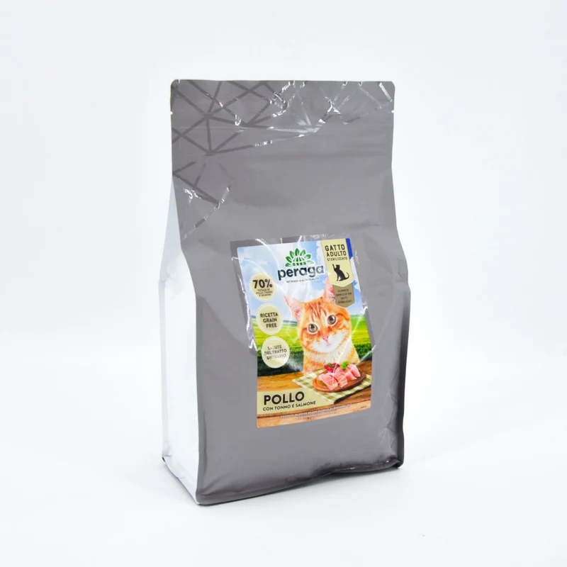CROCCHETTE PERAGA PER GATTO ADULTO STERILIZZATO 5KG POLLO/TONNO/SALMONE
