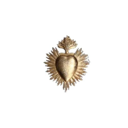 DECORAZIONE A FORMA DI CUORE ORO 7,8X1,1XH9,7 CM LINEA "METTICILCUORE"