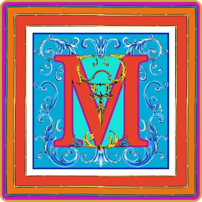 SVUOTATASCHE MINI IN PORCELLANA 15 X 15 CM - ORTIGIA LETTERA M