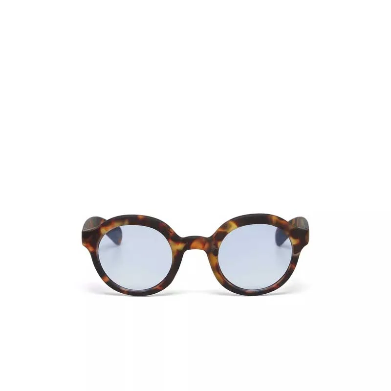 OCCHIALE DA SOLE MODELLO LAURO ROUND COLORE CLASSIC LENTI BLU GRADIENTE HAVANA