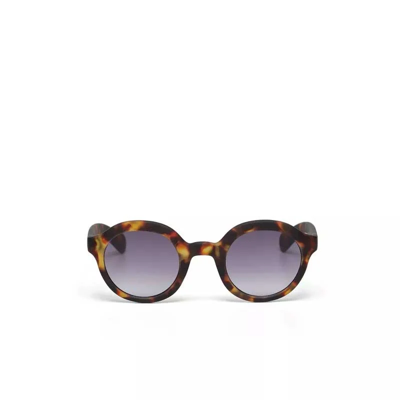 OCCHIALE DA SOLE MODELLO LAURO ROUND COLORE CLASSIC HAVANA LENTI NERO GRADIENTE OKKIA