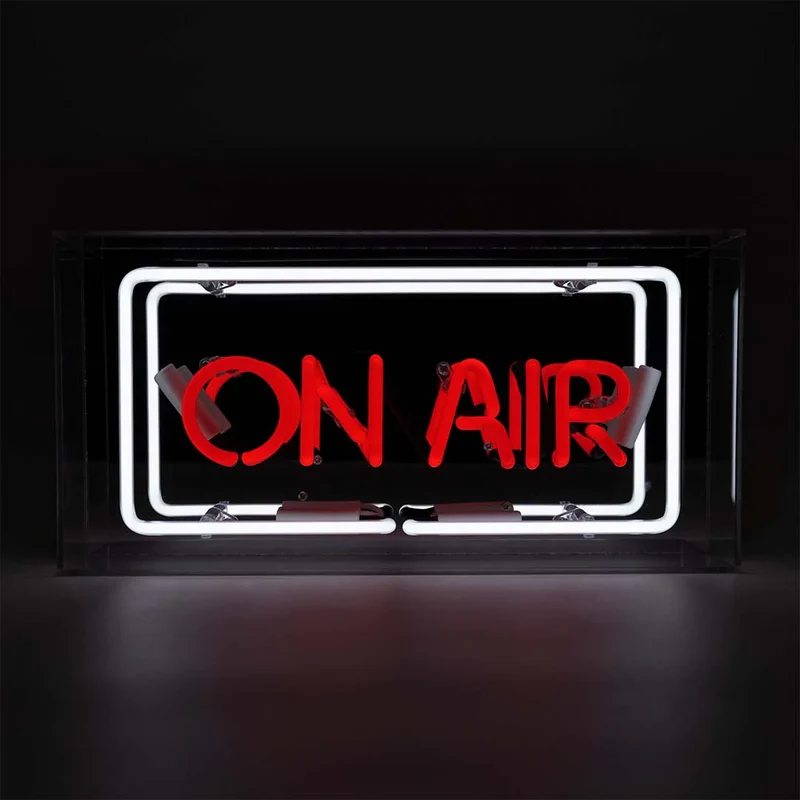 INSEGNA NEON "ON AIR" IN VETRO