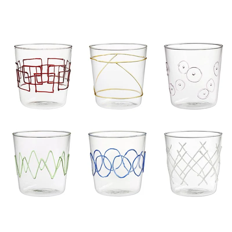 SET 6 BICCHIERI LOLLIPOP IN VETRO BOROSILICATO