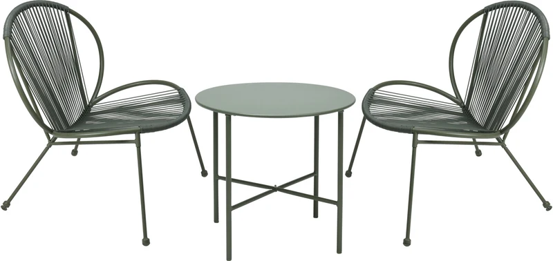 SET DA GIARDINO 2 SEDIE + TAVOLINO VERDE