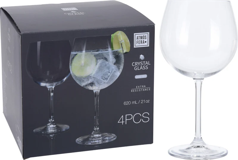 SET 4 BICCHIERI GIN TONIC 620ML IN CRISTALLO