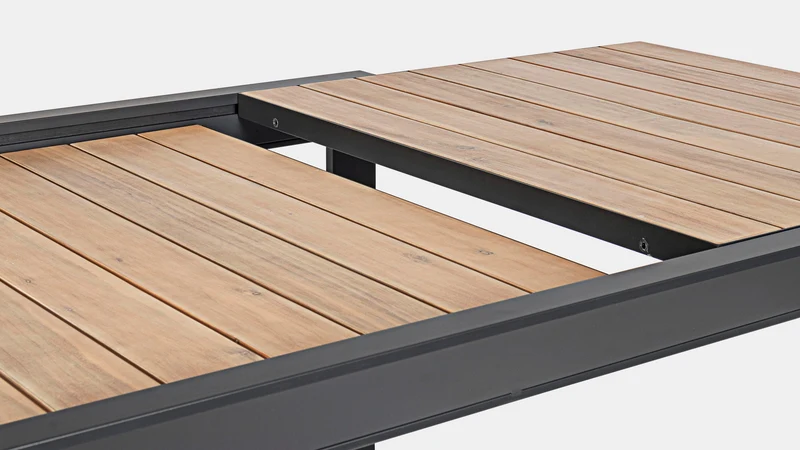 OFFERTA TAVOLO BELMAR ALLUNGABILE 100X160/240CM ANTRACITE +4 POLTRONE DUCA GRAFITE/NERO