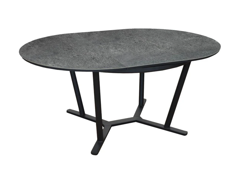 TAVOLO ALLUNGABILE VALENZA 125/175CM GRAFITE IN SPC +4 POLTRONA DUCA GRAFITE/PERLA