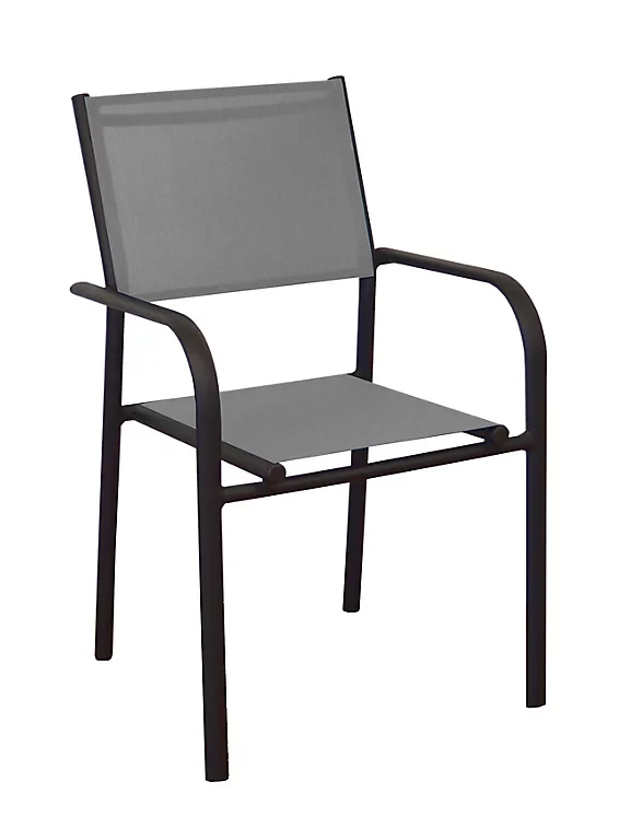 TAVOLO ALLUNGABILE VALENZA 125/175CM GRAFITE IN SPC +4 POLTRONA DUCA GRAFITE/PERLA