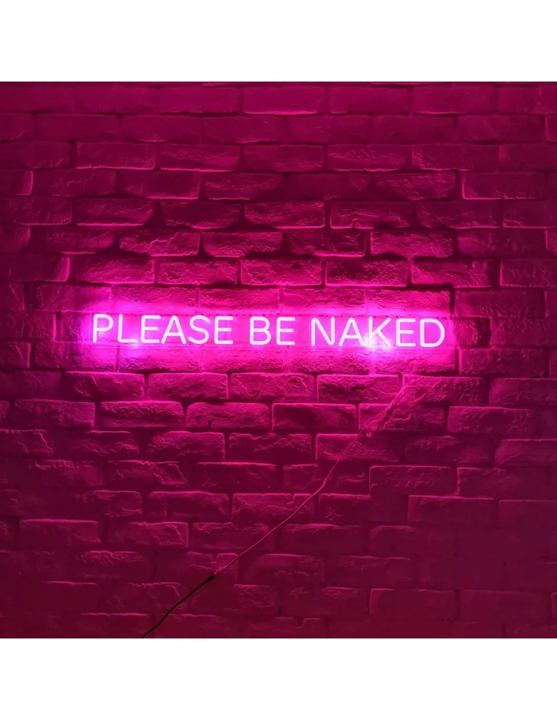 INSEGNA LUMINOSA NEON CANDYSHOCK MEDIUM PLEASE BE NAKED VIOLA