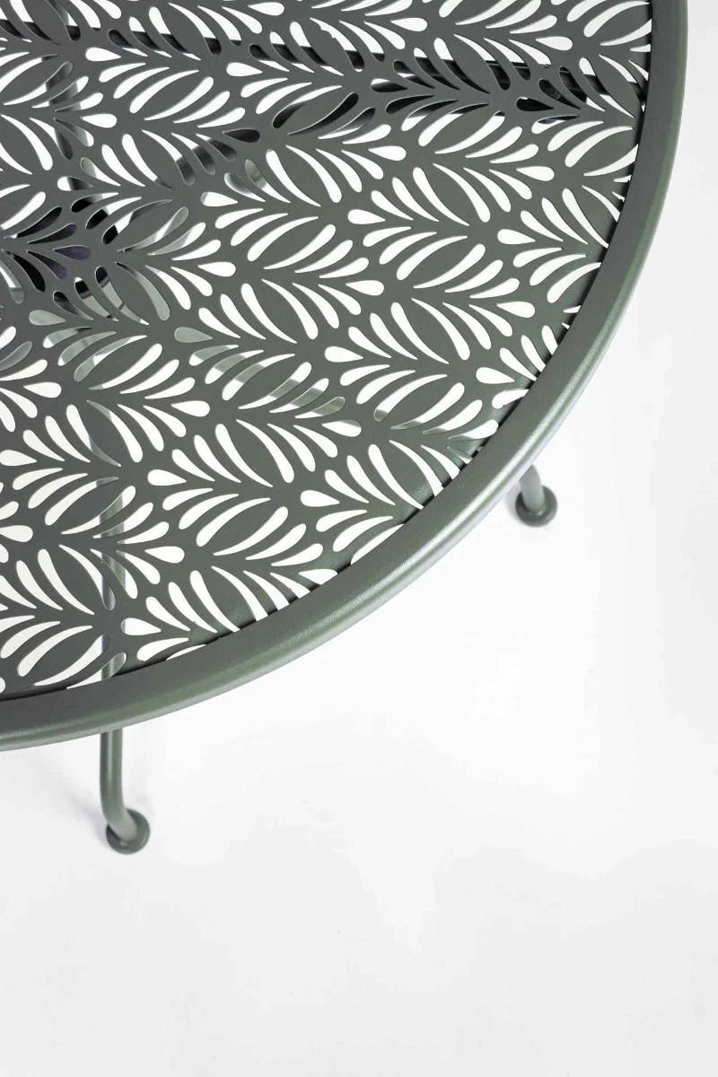 SET TAVOLO DA GIARDINO LIZETTE D.60 + 2 SEDIE LIZETTE CON BRACCIOLI VERDE SCURO