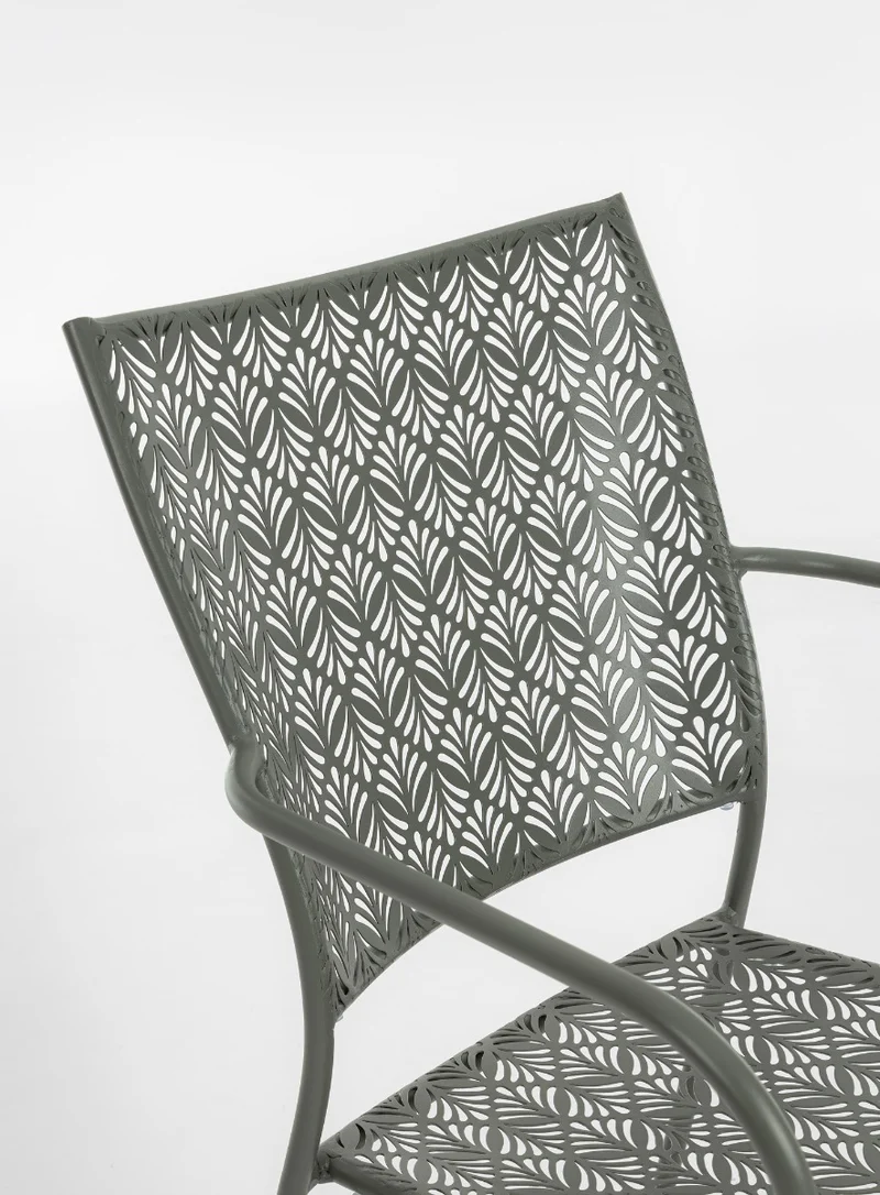 SET TAVOLO DA GIARDINO LIZETTE D.60 + 2 SEDIE LIZETTE CON BRACCIOLI VERDE SCURO