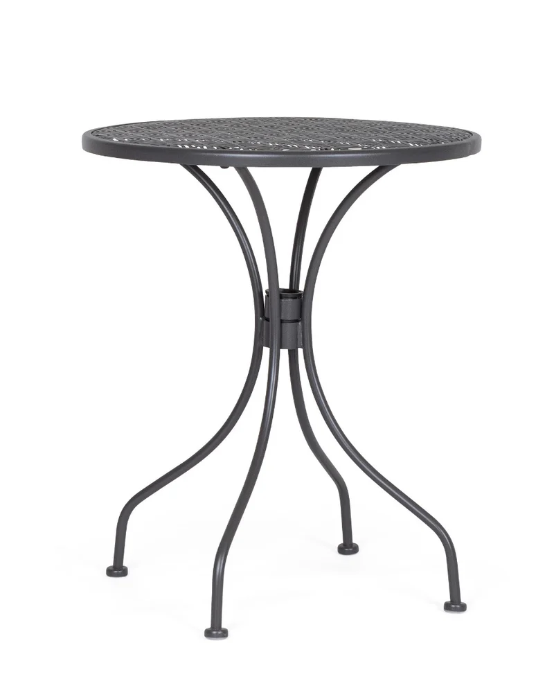 SET TAVOLO DA GIARDINO LIZETTE D.60CM + 2 SEDIE LIZETTE CON BRACCIOLI ANTRACITE