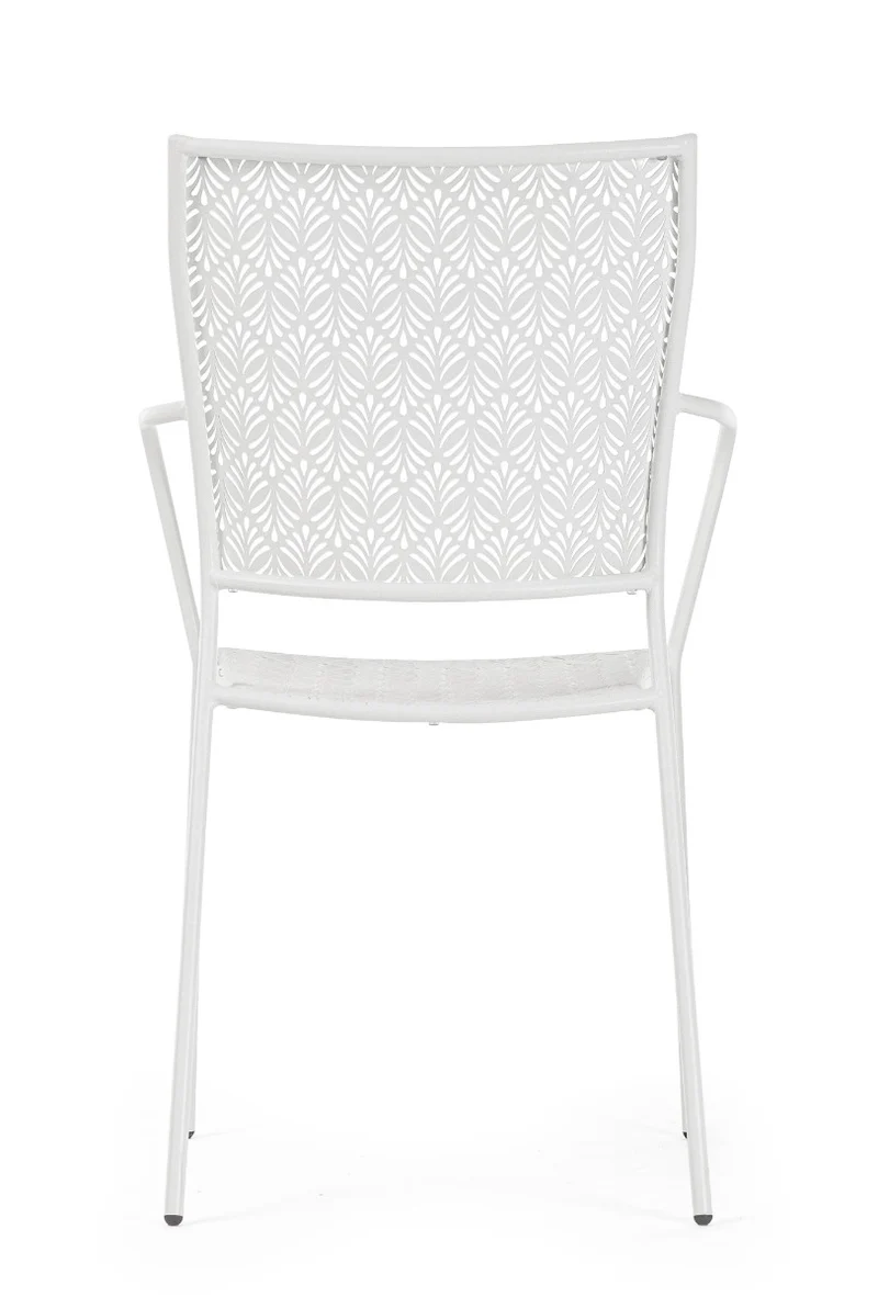 SET TAVOLO DA GIARDINO LIZETTE D.60 + 2 SEDIE LIZETTE CON BRACCIOLI BIANCO