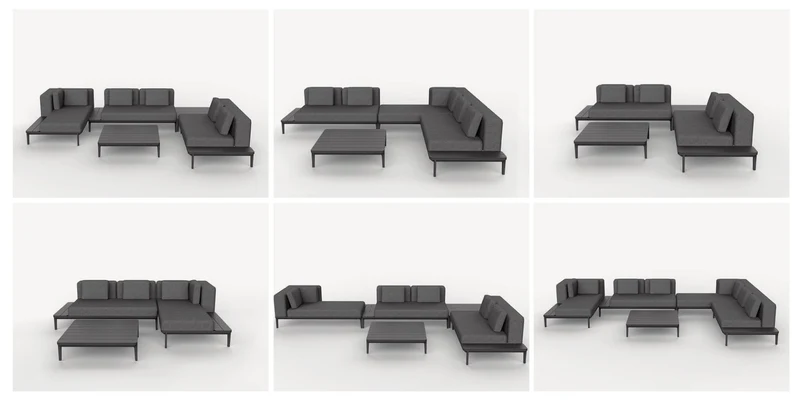2 DIVANI 2 POSTI LOUNGE MATRIX ANTRACITE + 2 TAVOLINI MATRIX 99X99CM