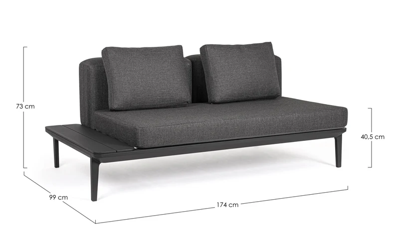 2 DIVANI 2 POSTI LOUNGE MATRIX ANTRACITE + 2 TAVOLINI MATRIX 99X99CM