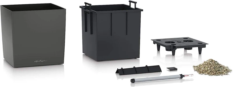 VASO CUBE PREMIUM 40X40X40 ANTRACITE METALLIZZATO
