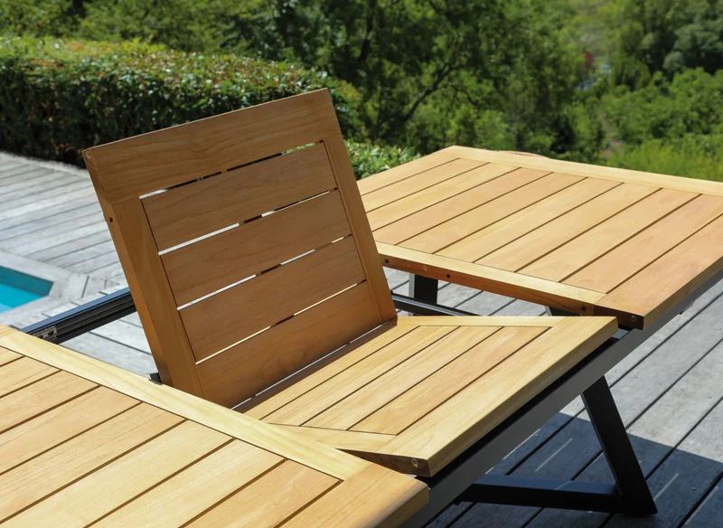 TAVOLO ALLUNGABILE AGIRA 180/240CM GRAFITE/TEAK