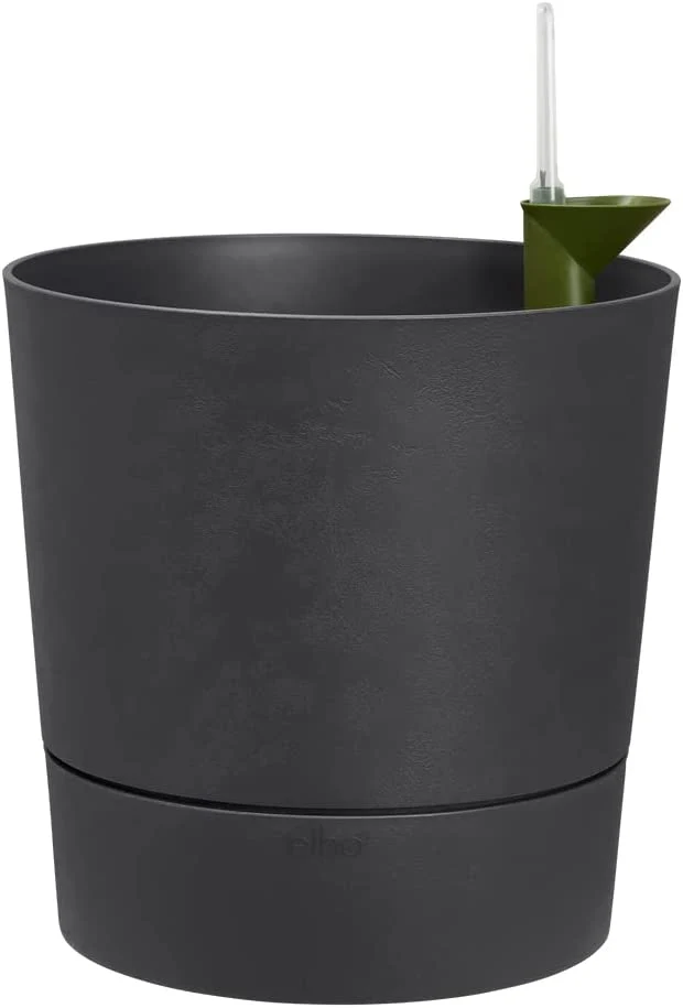 VASO GREENSENSE AQUA CARE ROUND 30CM CHARCOAL GREY GRIGIO SCURO
