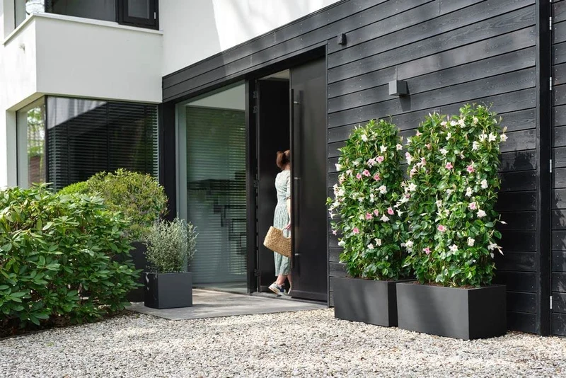 VASO VIVO NEXT LONG 60CM LIVING BLACK NERO
