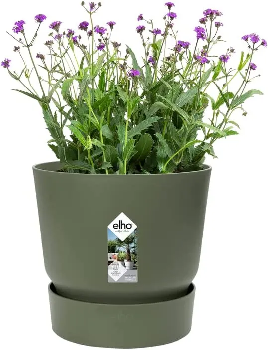 VASO GREENVILLE ROUND 14CM LEAF GREEN
