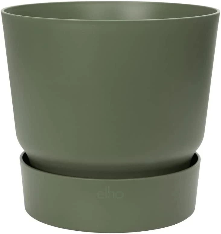 VASO GREENVILLE ROUND 18CM LEAF GREEN