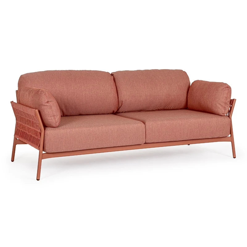 DIVANO 2 POSTI PARDIS CON CUSCINI TERRACOTTA