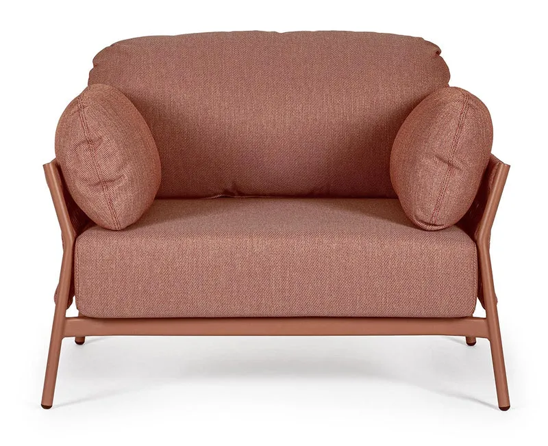 POLTRONA PARDIS CON CUSCINI TERRACOTTA