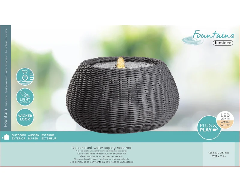 FONTANA VIMINI ANTRACITE Ø54XH.28CM