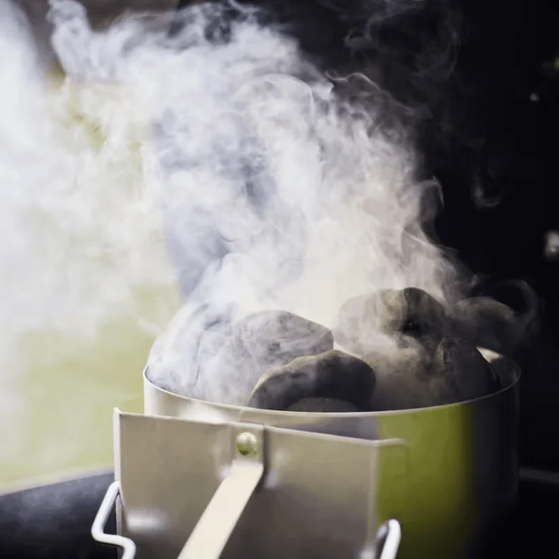BRICCHETTI DI GUSCIO DI NOCE DI COCCO - COCONUT SHELL BRIQUETTE