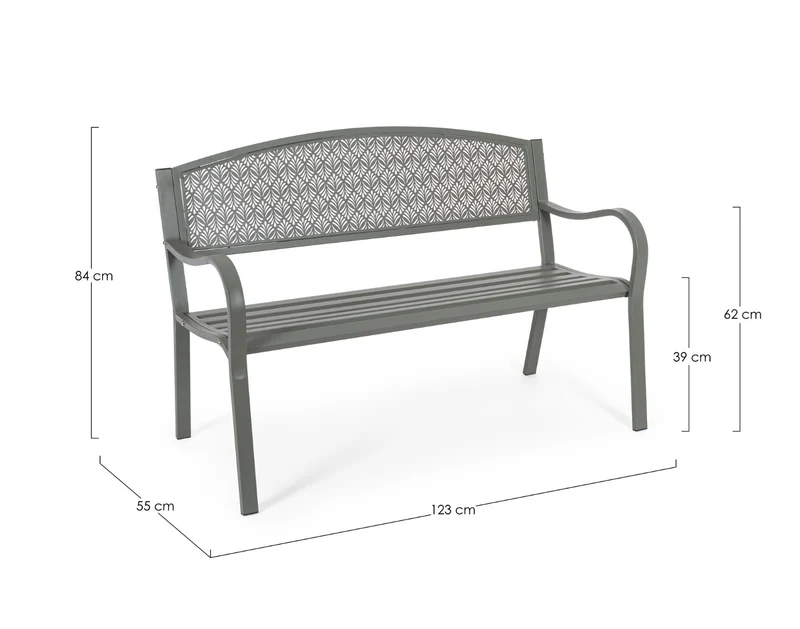 PANCA LIZETTE VERDE SCURO 123X55XH84CM