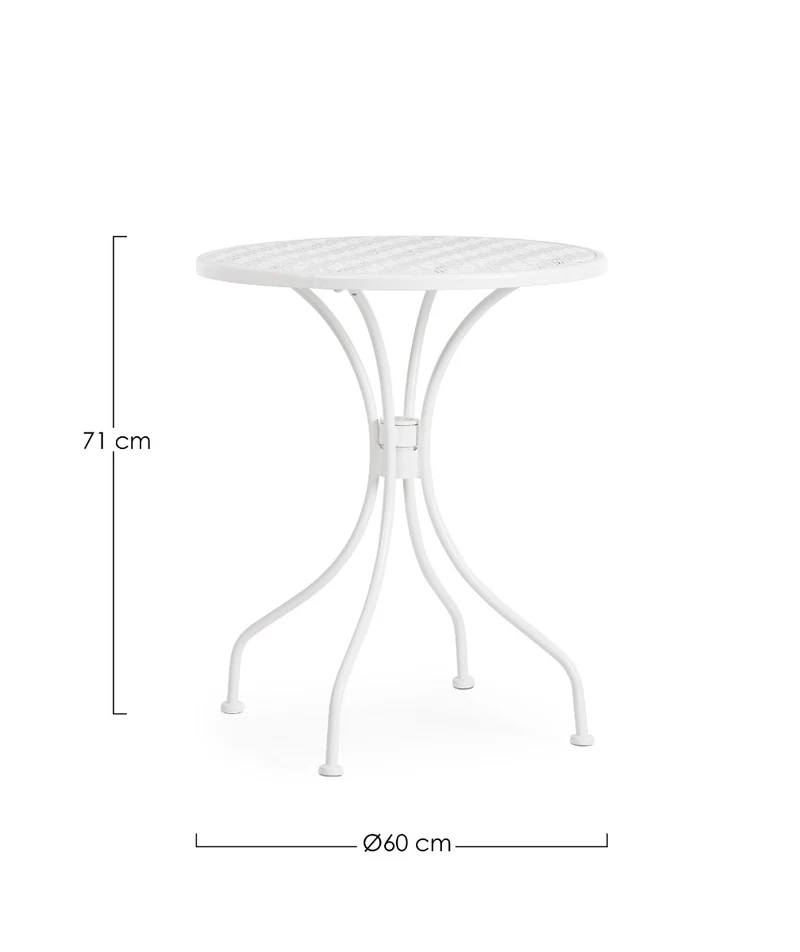 TAVOLO DA GIARDINO LIZETTE BIANCO 60CM