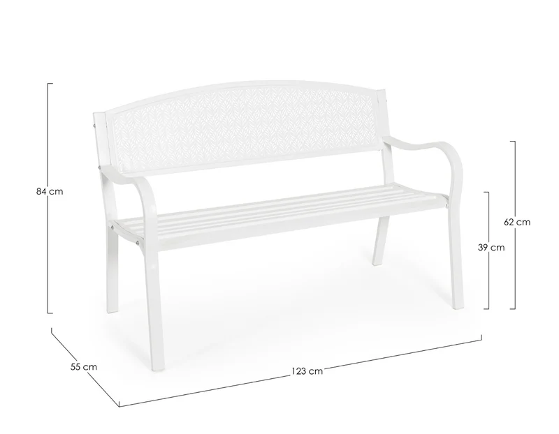 PANCA LIZETTE BIANCA 123X55XH84CM